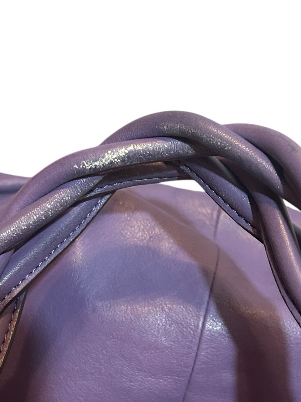 B. Makowsky Purple Genuine Leather Satchel Shoulder Bag Large Hobo Purse - Picture 3 of 7
